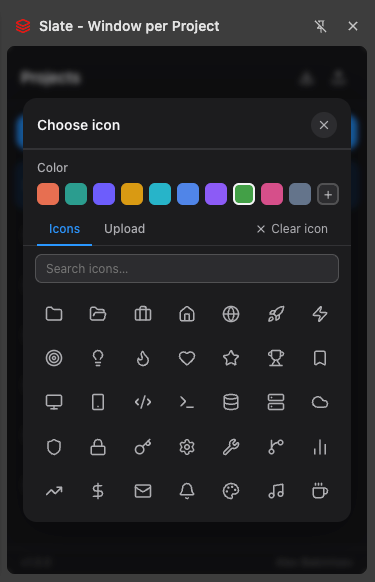 Slate icon and color picker